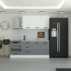 205 Cm Mutfak Dolabı  Mdf Kapak Tezgah Dahil Yrkn205 98