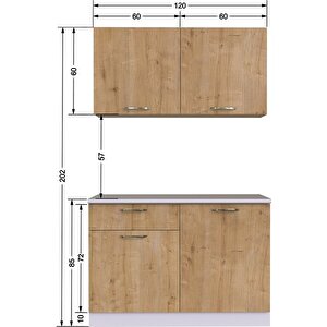 Ahenk Hazır Mutfak Dolabı 120 Cm – Tezgah Dahil