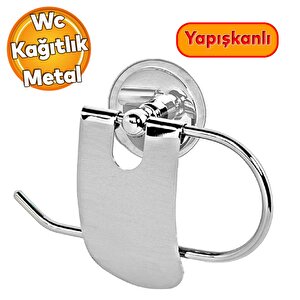 Yapışkanlı Metal Tuvalet Kağıtlık Aparat Kapalı Wc Kağıt Standı Bez Havluluk Paslanmaz Sağlam Krom