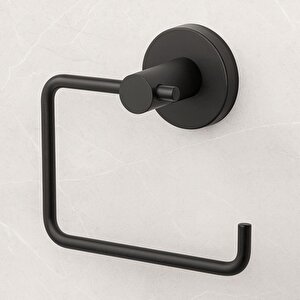 Kapaksız Wc Kağıt Aparatı Vidalı Siyah Paslanmaz Metal Duvar Tipi Tuvalet Kağıtlık Banyo Aksesuarı