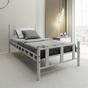 Lotus Tek Kişilik 100x200 Cm Metal Karyola A Kalite, Ses Çıkarmaz ,ölçülü Model Karyola Beyaz 1636-c
