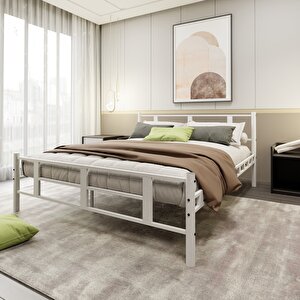 Lotus 150x200 Metal Karyola A Kalite, Ses Çıkarmaz ,ölçülü Model Karyola Beyaz 1634-b