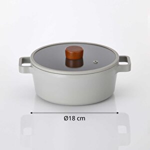 Neoflam Fika Alüminyum Döküm 18 Cm Gri Tencere