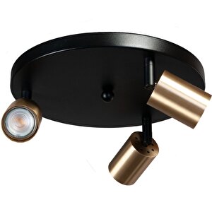 Retro Metal Modern 180 Derece Hareketli 3 Lü Yuvarlak Siyah Eskitme Kaplama Led Spot Avize Günışığı Ampüllü