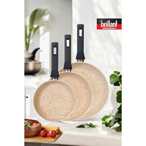 Lüks 3'lü Granit Tava Seti 28/24/20 Cm Yanmaz/yapışmaz Tava Sahan Seti