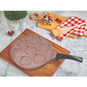 Granit Kaplama  Emojili Pankek Ve Krep Tavası – Yapışmaz Yüzeyli, Ergonomik Saplı, Kahvaltılık Pişirme Tavası