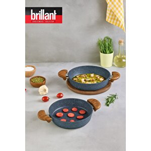 Alpha Bio Granit 3'lü Tava Sahan Seti – 18-20-26 Cm