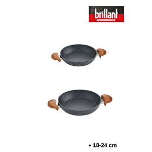 Alpha Bio Granit 3'lü Tava Sahan Seti – 18-20-26 Cm
