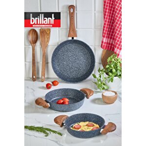Alpha Bio Granit 3'lü Tava Sahan Seti – 18-20-24 Cm