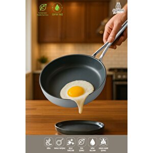 Sera Nova Yanmaz Yapışmaz Seramik Tava 24 Cm – Gri