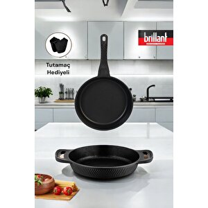 Lüks 2'li Döküm Tava Sahan Seti 20/22 Cm Yanmaz Yapışmaz Tava Seti Tycr7140fn172