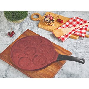 Granit Kaplama Emojili Pankek Ve Krep Tavası – Yapışmaz Yüzeyli, Ergonomik Saplı, Kahvaltılık Pişirme Tavası 28 Cm