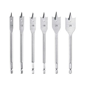 Sgs Ahşap Yaprak Matkap Ucu Seti - 6 Parça 10-12-16-18-20-25 Mm.