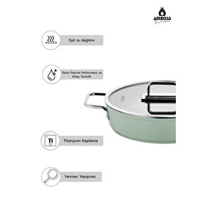 Anyolin 7 Parça Titanyum Kaplama Tencere Tava Seti (yeşil)