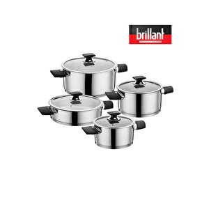 Çeli̇k Tencere Seti̇ Ari̇es 8 Parça Bakali̇t Kulp Çeli̇k
