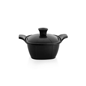 Schafer Felsen Kare Seramik Tencere Seti 7 Parça-siyah