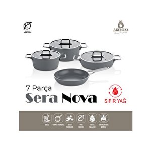 Amboss Sera Nova 7 Parça Seramik Tencere Tava Seti Gri