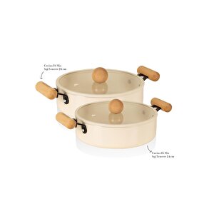 Cucina Di Mia İndüksiyon Tabanlı Seramik Tencere Seti 4 Parça
