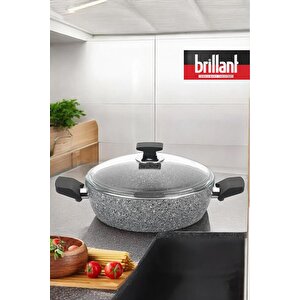 Lüks Granit 30 Cm Pilav Karnıyarık Tenceresi Yanmaz/yapışmaz Tencere