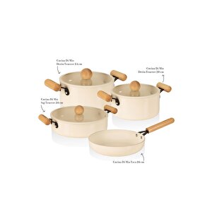 Cucina Di Mia İndüksiyon Tabanlı Seramik Tencere Tava Seti 7 Parça