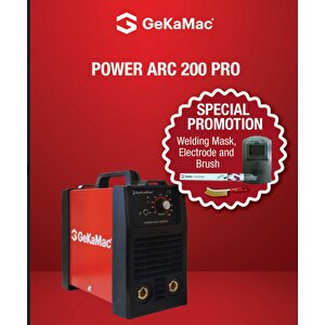 Power Arc 200 Pro Inverter Kaynak Makinası +kaynak Maskesi+elektrodu Fırçası Hediyeli