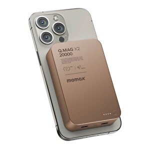 Q Mag X2 20000 Mah Magsafe Powerbank Kablosuz Powerbank Desert Titanium