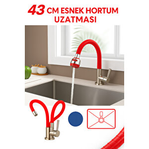 Kırmızı Silikonlu 2 Fonksiyonlu Kubar Musluk Başlığı – Oynar Başlık, Su Tasarrufu Ve Konfor