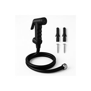 Siyah Taharetmatik Seti - Spiral Plastik Hortum Ve Siyah Renk Ergonomik Taharet Tabancası
