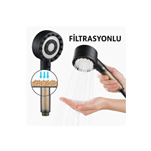 Filtreli 5 Fonksiyonlu Krom Yüksek Basınçlı Masajlı Ayarlanabilir Duş Başlığı