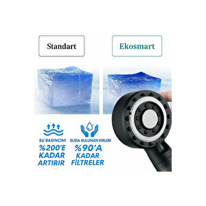 Filtreli 5 Fonksiyonlu Krom Yüksek Basınçlı Masajlı Ayarlanabilir Duş Başlığı