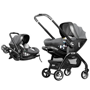Merkür Bebe Onyx 2'si 1 Arada Oto Koltuğu Bebek Arabası Gri