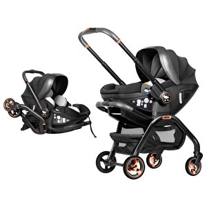 Merkür Bebe Onyx 2'si 1 Arada Oto Koltuğu Bebek Arabası Siyah