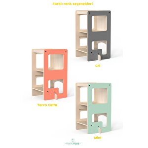 Mamatoyz Flip Terra Cotta 3'ü 1 Arada Öğrenme Kulesi & Aktivite Masası & Yazı Tahtası