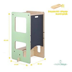 Mamatoyz Flip Mint 3'ü 1 Arada Öğrenme Kulesi & Aktivite Masası & Yazı Tahtası