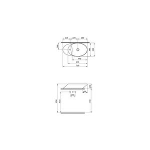Vessel Batarya Banklı Çanak Lavabo 72 Cm Mat Antrasit 1021-020-0126
