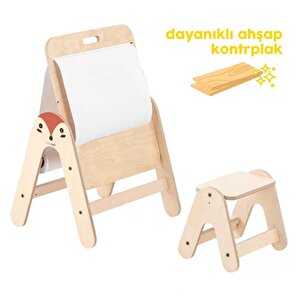 Mamatoyz 01mf Massam Tilki Figürlü Ahşap Aktivite Masası