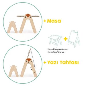 Mamatoyz 01mf Massam Tilki Figürlü Ahşap Aktivite Masası