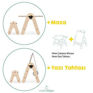 Mamatoyz Ayı Figürlü Ahşap Aktivite Masası