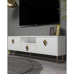 1313dropct-32 Tv Sehpasi BEYAZ-ALTIN Beyaz-Altın