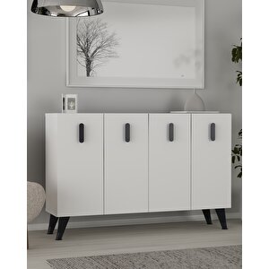 8180km-64ct Konsol,kahve Köşesi̇,ayakkabilik,ofi̇s Evrak Dolabi,mutfak Ki̇ler Dolabi,tv Üni̇tesi̇-BS Beyaz 2