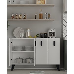 8180km-64ct Konsol,kahve Köşesi̇,ayakkabilik,ofi̇s Evrak Dolabi,mutfak Ki̇ler Dolabi,tv Üni̇tesi̇-BS Beyaz 2