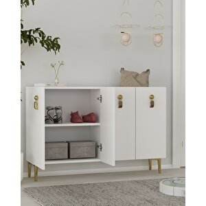 8181km-64ct Konsol,kahve Köşesi̇,ayakkabilik,ofi̇s Evrak Dolabi,mutfak Ki̇ler Dolabi,tv Üni̇tesi̇-BA Beyaz-Altın