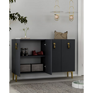 8181km-64ct Konsol,kahve Köşesi̇,ayakkabilik,ofi̇s Evrak Dolabi,mutfak Ki̇ler Dolabi,tv Üni̇tesi̇-AA Antrasit