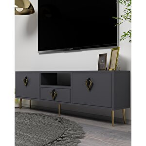 1311dropct-32 Tv Sehpasi ANTRASİT-SİYAH-ALTIN Antrasit