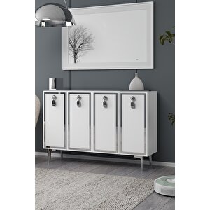 8186km-64ct Konsol,kahve Köşesi̇,ayakkabilik,ofi̇s Evrak Dolabi,mutfak Ki̇ler Dolabi,tv Üni̇tesi̇-BEYAZ GÜMÜŞ Beyaz-Gümüş