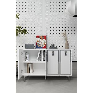 8186km-64ct Konsol,kahve Köşesi̇,ayakkabilik,ofi̇s Evrak Dolabi,mutfak Ki̇ler Dolabi,tv Üni̇tesi̇-BEYAZ GÜMÜŞ