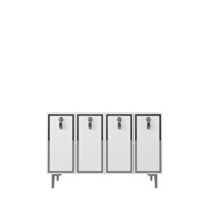 8186km-64ct Konsol,kahve Köşesi̇,ayakkabilik,ofi̇s Evrak Dolabi,mutfak Ki̇ler Dolabi,tv Üni̇tesi̇-BEYAZ GÜMÜŞ