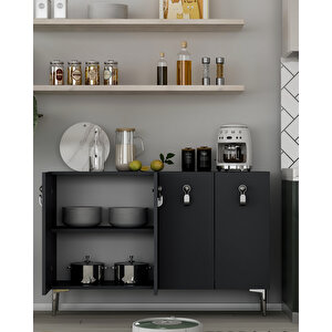 8181km-64ct Konsol,kahve Köşesi̇,ayakkabilik,ofi̇s Evrak Dolabi,mutfak Ki̇ler Dolabi,tv Üni̇tesi̇-AG Antrasit Gümüş