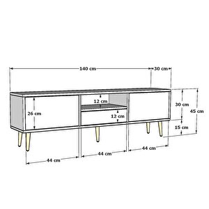1306dropct-1 Tv Sehpasi ANTRASİT-GÜMÜŞ KULP