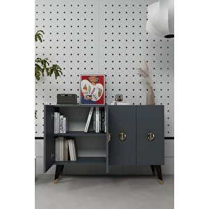 8185km-32ct Konsol,kahve Köşesi̇,ayakkabilik,ofi̇s Evrak Dolabi,mutfak Ki̇ler Dolabi,tv Üni̇tesi̇-ANTRASİT-GÜMÜŞ